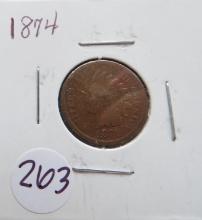 1874- Indian Head Cent