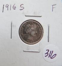 1916-S Barber Dime