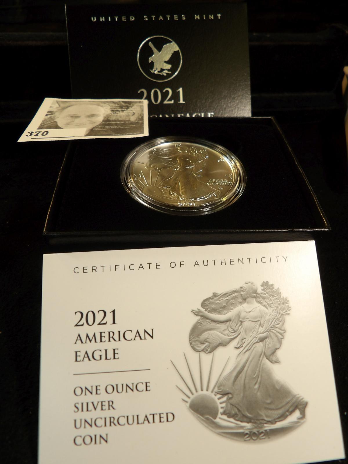 2021 West Point One Ounce Silver Uncirculated Coin in original box of issue.