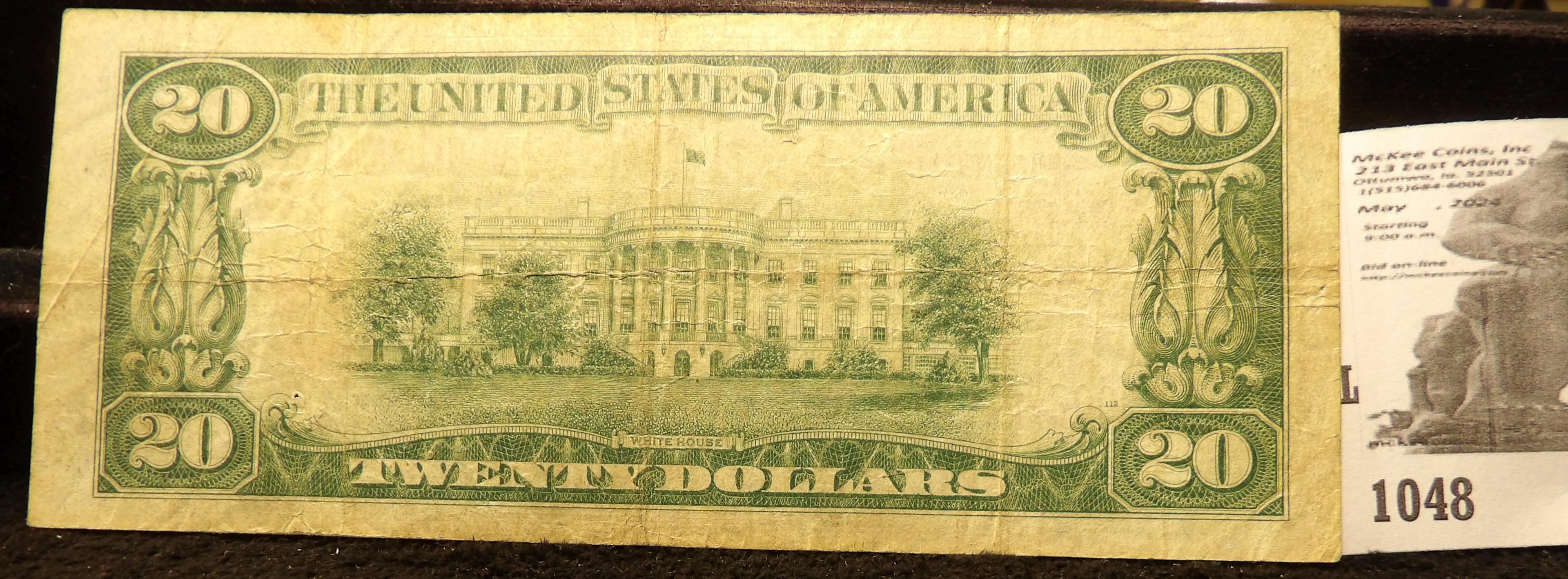 Series 1929 Type Two $20 The Newton National Bank Newton Iowa, Charter # 13609, Serial Number A00023