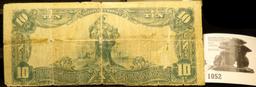 Series 1902 $10 The Pella National Bank Pella Iowa, Large Size, Plain back, Regional Letter M, #1859