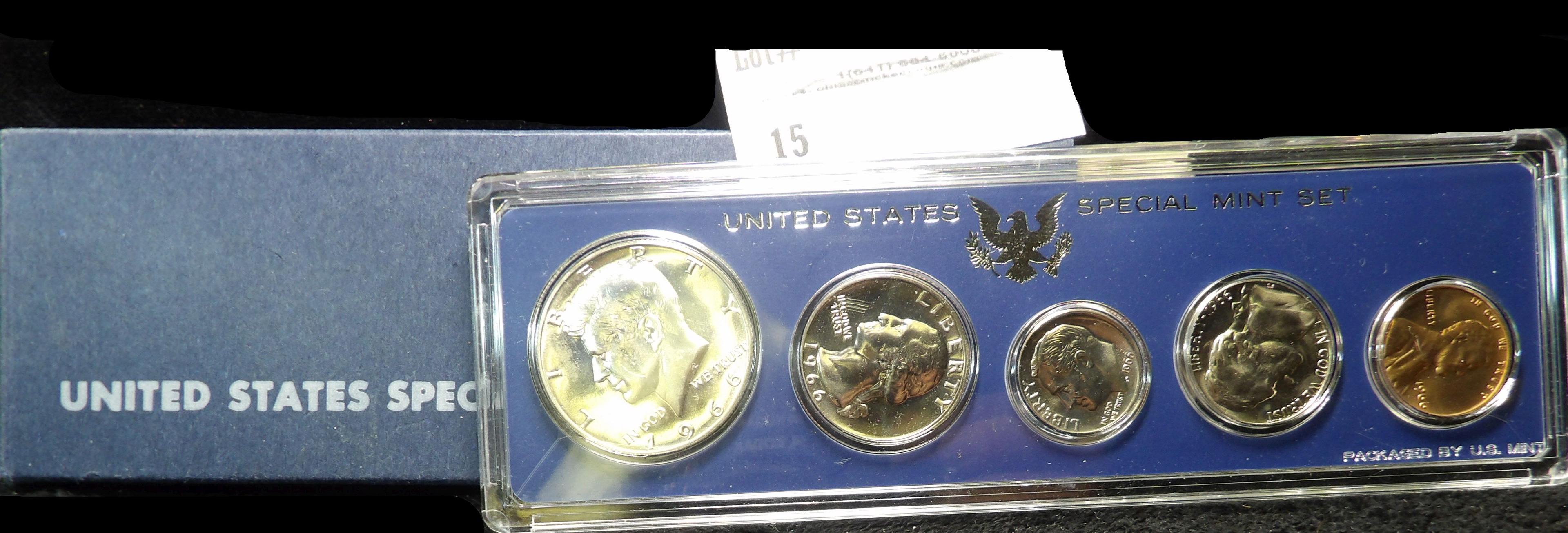 1966 U.S. Special Mint Set in original case and box of issue. Contains 40% Silver Half-dollar.