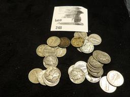 (28) Old Silver Mercury Dimes.