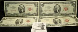 (4) Series 1963 $2 U.S. Notes, all Red Seals.