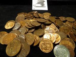 Bag of more than 100 old Lincoln Cents. Most appear to high grade Wheat back cents.