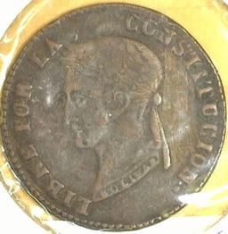1857 Bolivia 4-Sols Counterfiet Original would be Silver