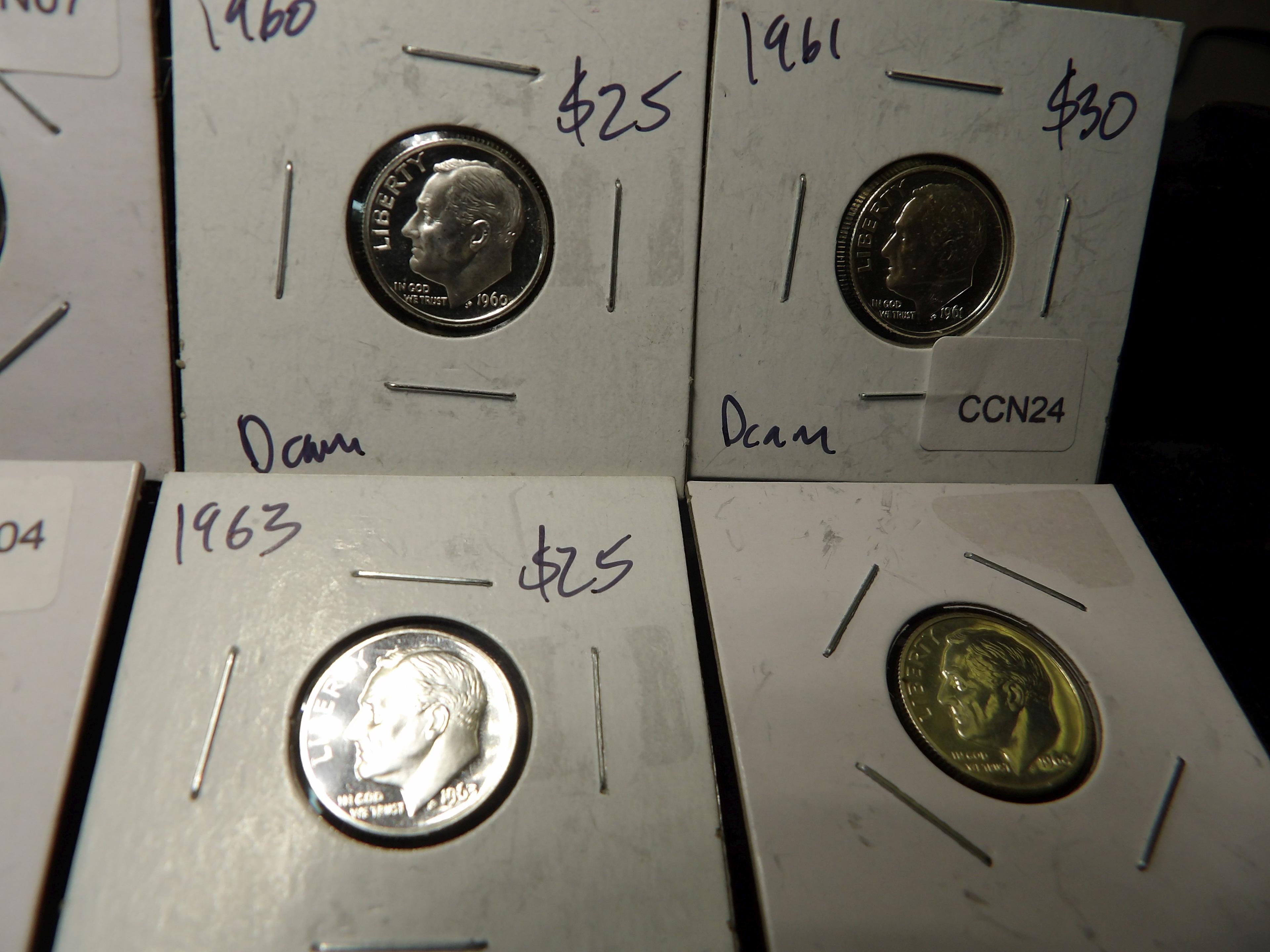 1964 P Proof Lincoln Cent; 1962 P Proof Jefferson Nickel; 1960 P, (2) 61 P, 62 P, 63 P, 64 P, & 2021