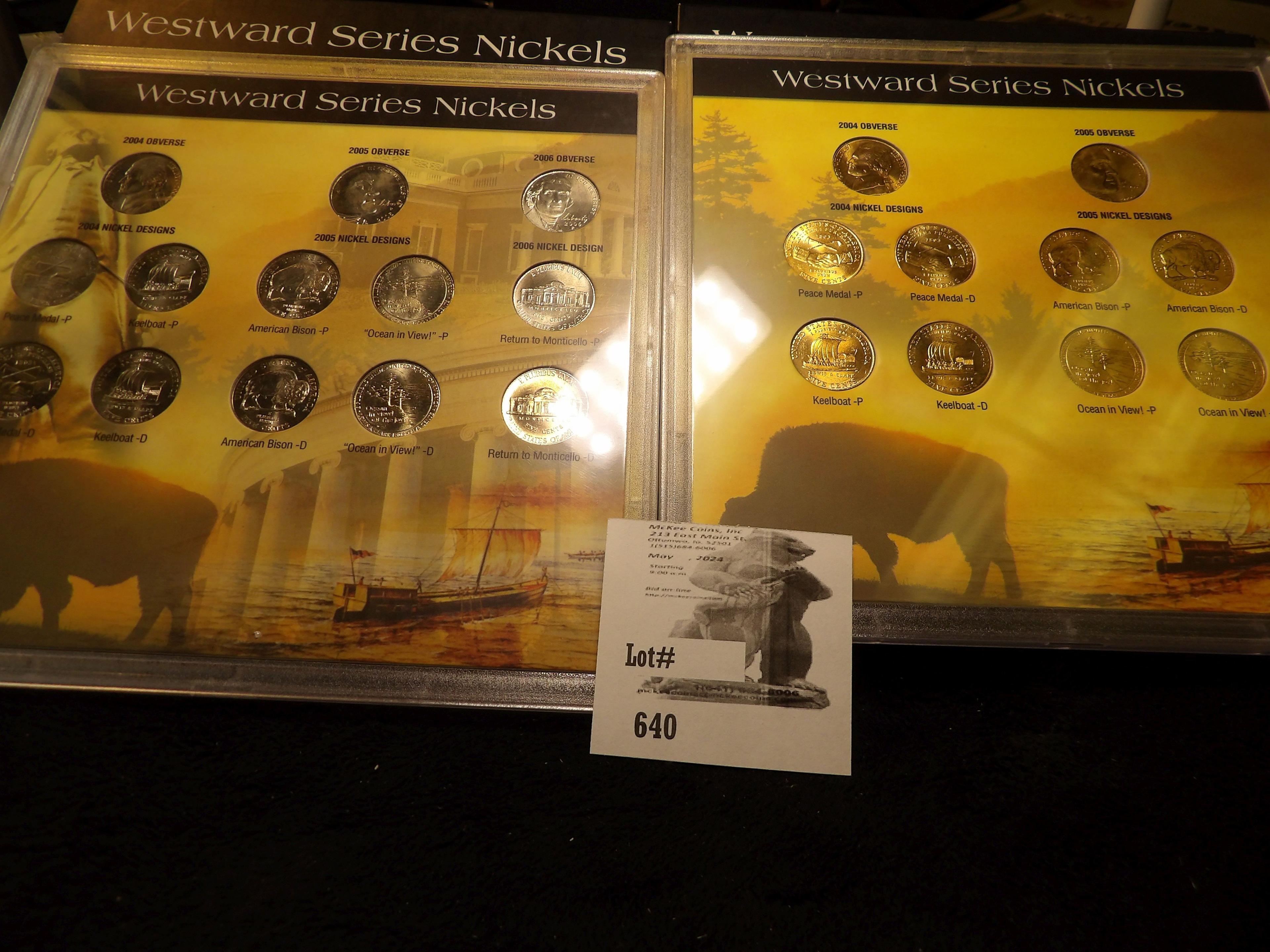 (2) 2004-2005P,D 10-Coins 1-Gold Plated,  Westward Series Nickels Sets in a Custome Holder.