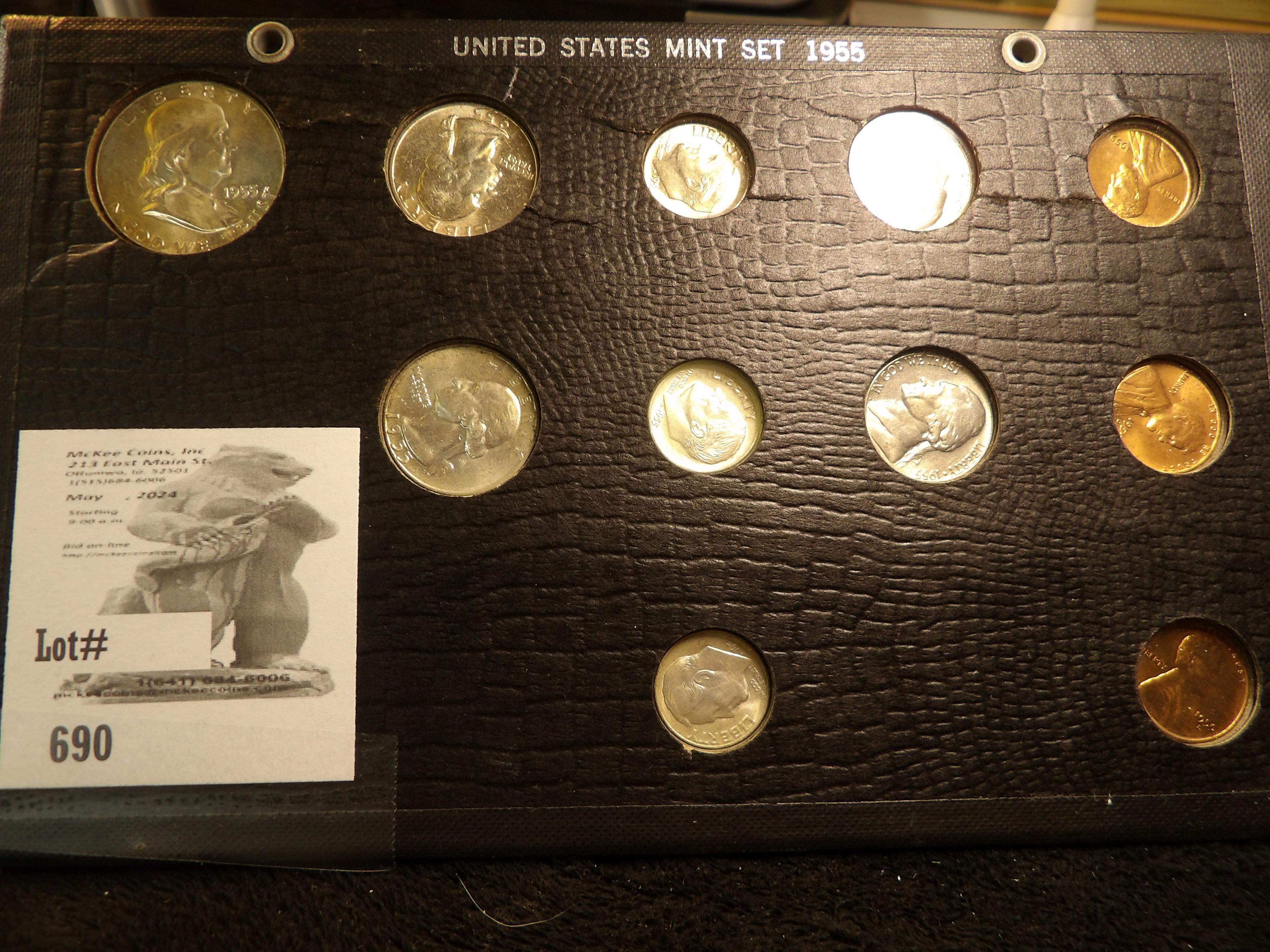 1955 U.S. Mint Set (Half Set) in a Wayte Raymond page. All Gem BU.