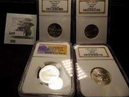 2006 P & D SMS Colorado Quarter & 2006 P Nebraska Quarter, all three MS67 NGC; and 2010 S Silver Mou