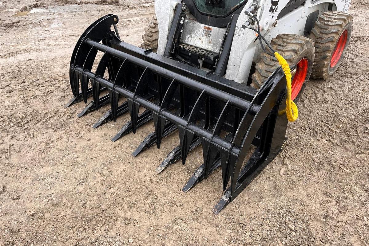 Wildcat 84" Heavy Duty Skid Steer Stacking Rake Grapple