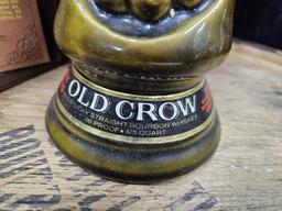 Old Crow Chess Pieces Dark King Decanter