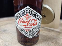 1976 Coca-Cola 75th Anniversary Bottle + Coaster +