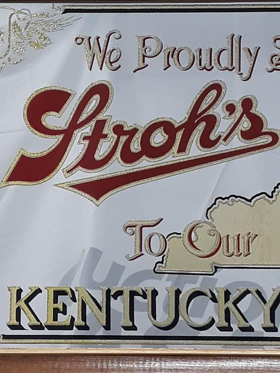 Stroh's "Kentucky Friends" Bar Mirror - Framed