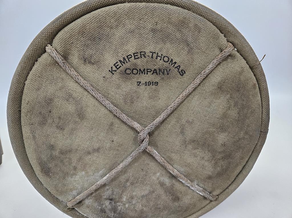 Kemper Thomas Canvas Military Water Bucket-WWI Era