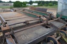 18' 3 STRAND HEAVY DUTY LOG DECK W/ 3 ARM STOP & LOADER W/ HEAVY DUTY DRIVE