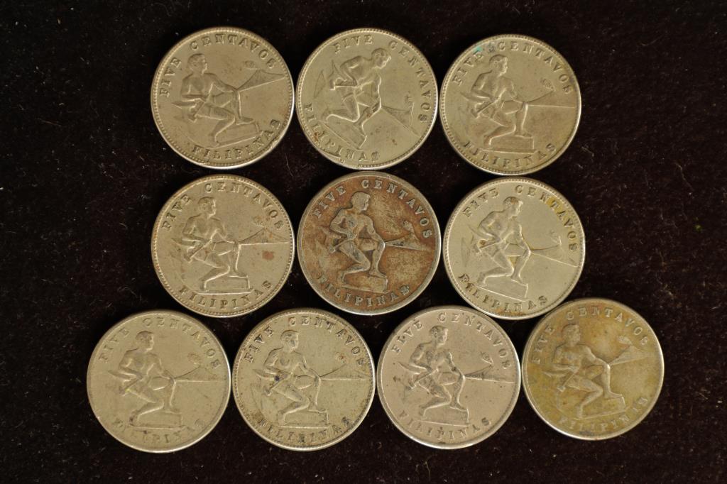 10-1944 US/PHILIPPINES 5 CENTAVO COINS: S MINT &