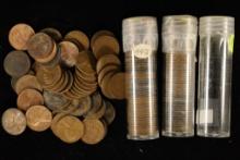 3-SOLID DATE 50 CENT ROLLS OF LINCOLN WHEAT CENTS: