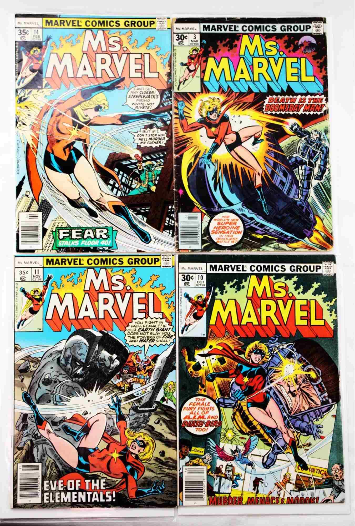 FOUR MS. MARVEL COMIC BOOKS