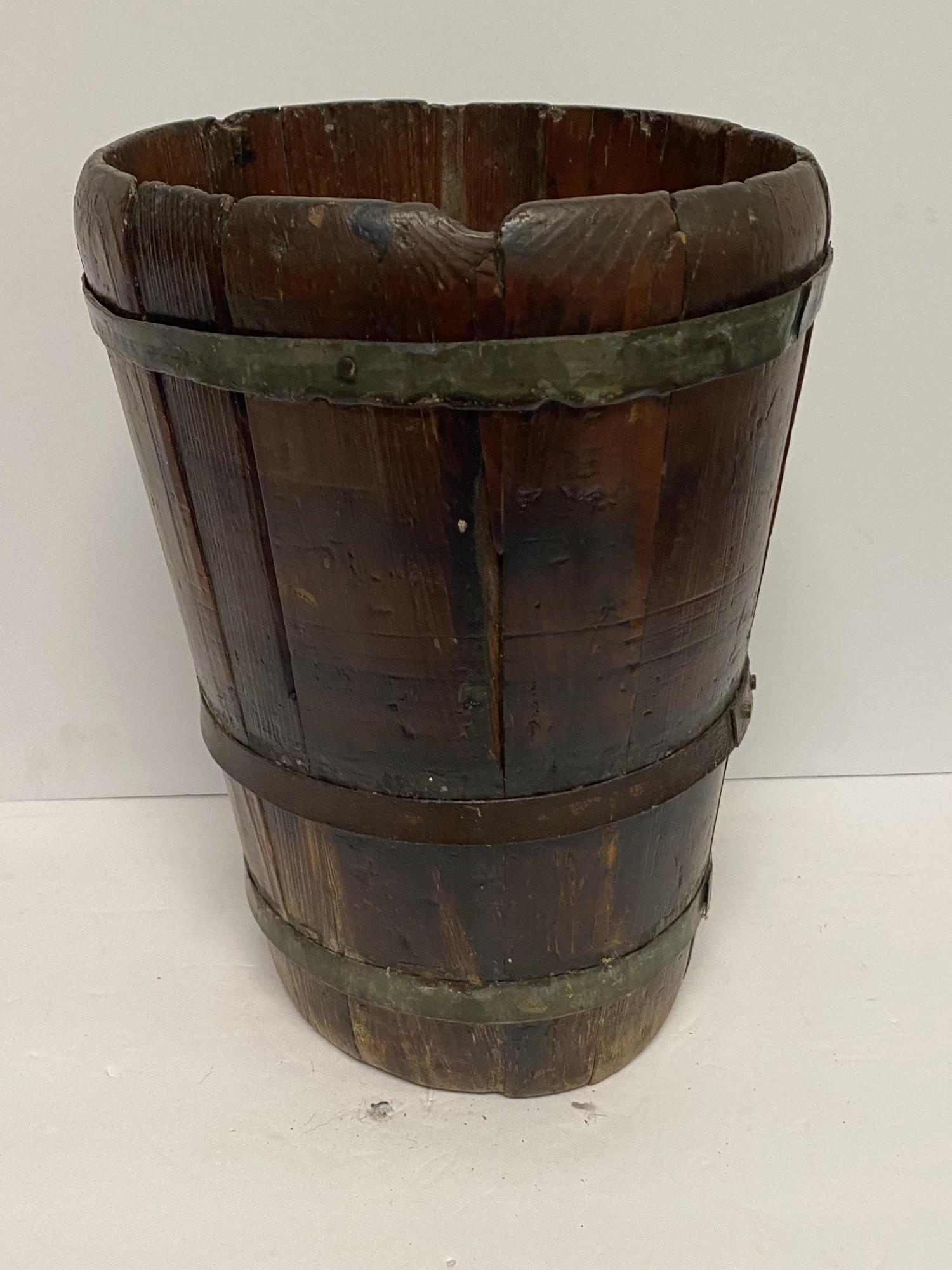 VINTAGE WOODEN FIRE BUCKET