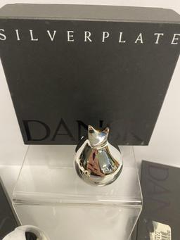 THREE DANSK SILVER PLATED ANIMAL FIGURES