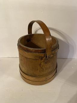 WOODEN NUT BUCKET WITH HANDLE