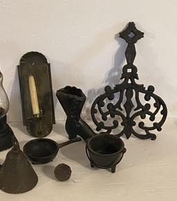 NINE PIECES OF METALWARE