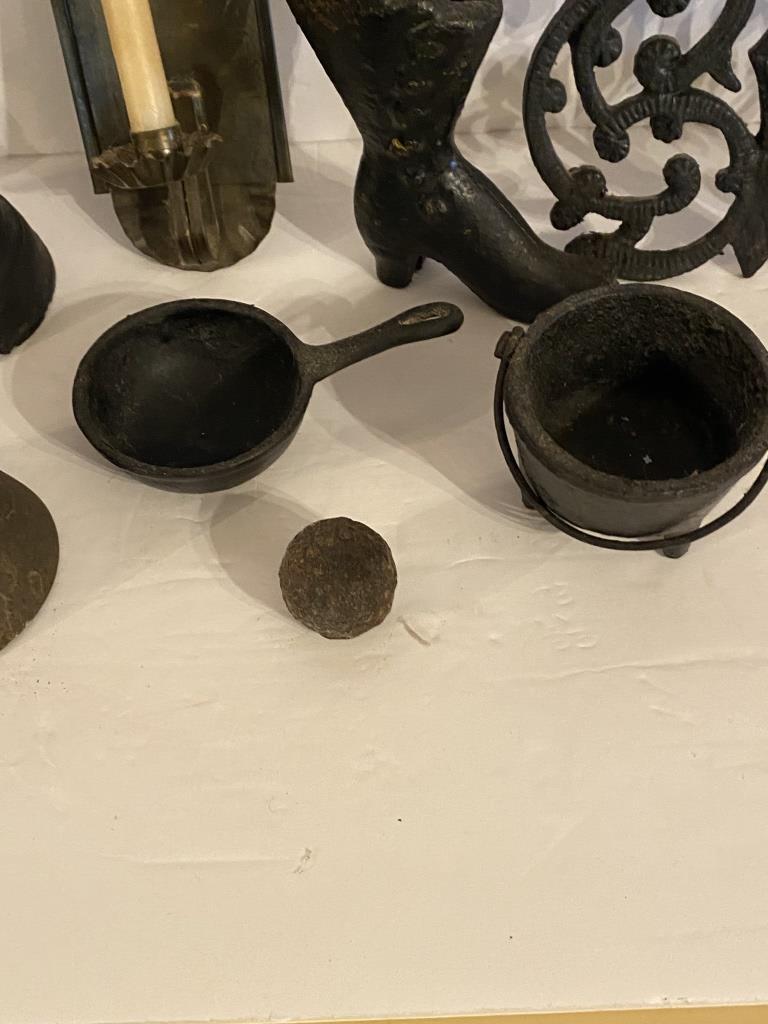 NINE PIECES OF METALWARE