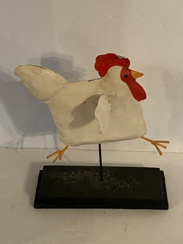 MOLDED ROOSTER FORM - METAL CHICKEN