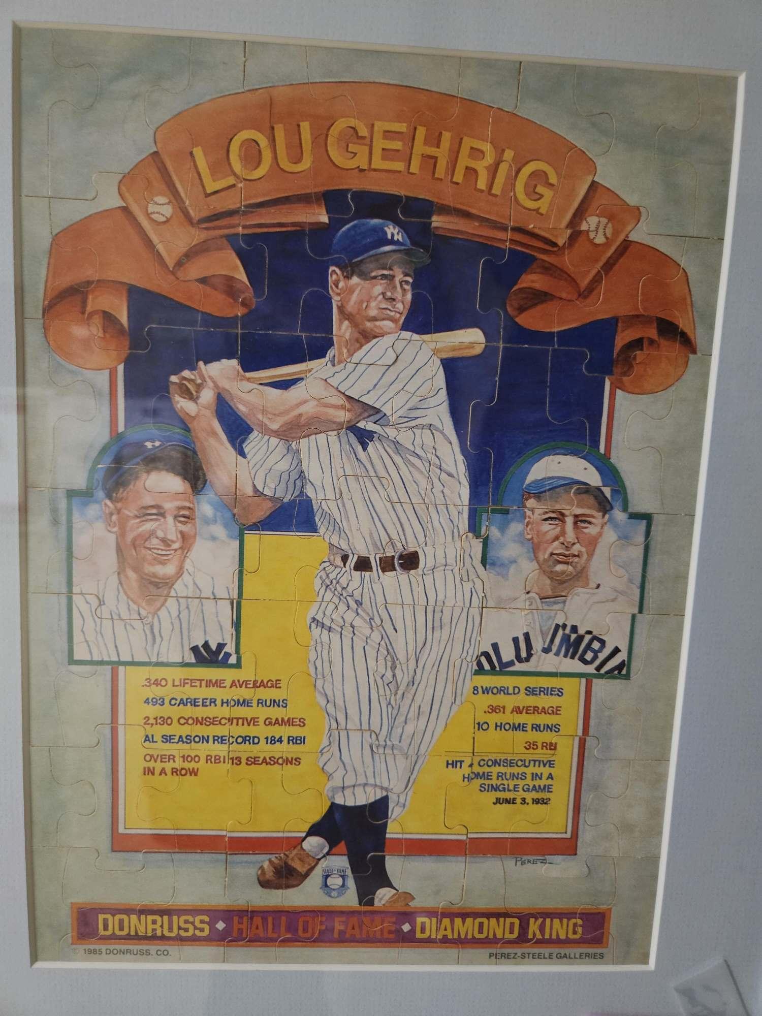 DONRUSS LOU GEHRIG PUZZLE FRAMED