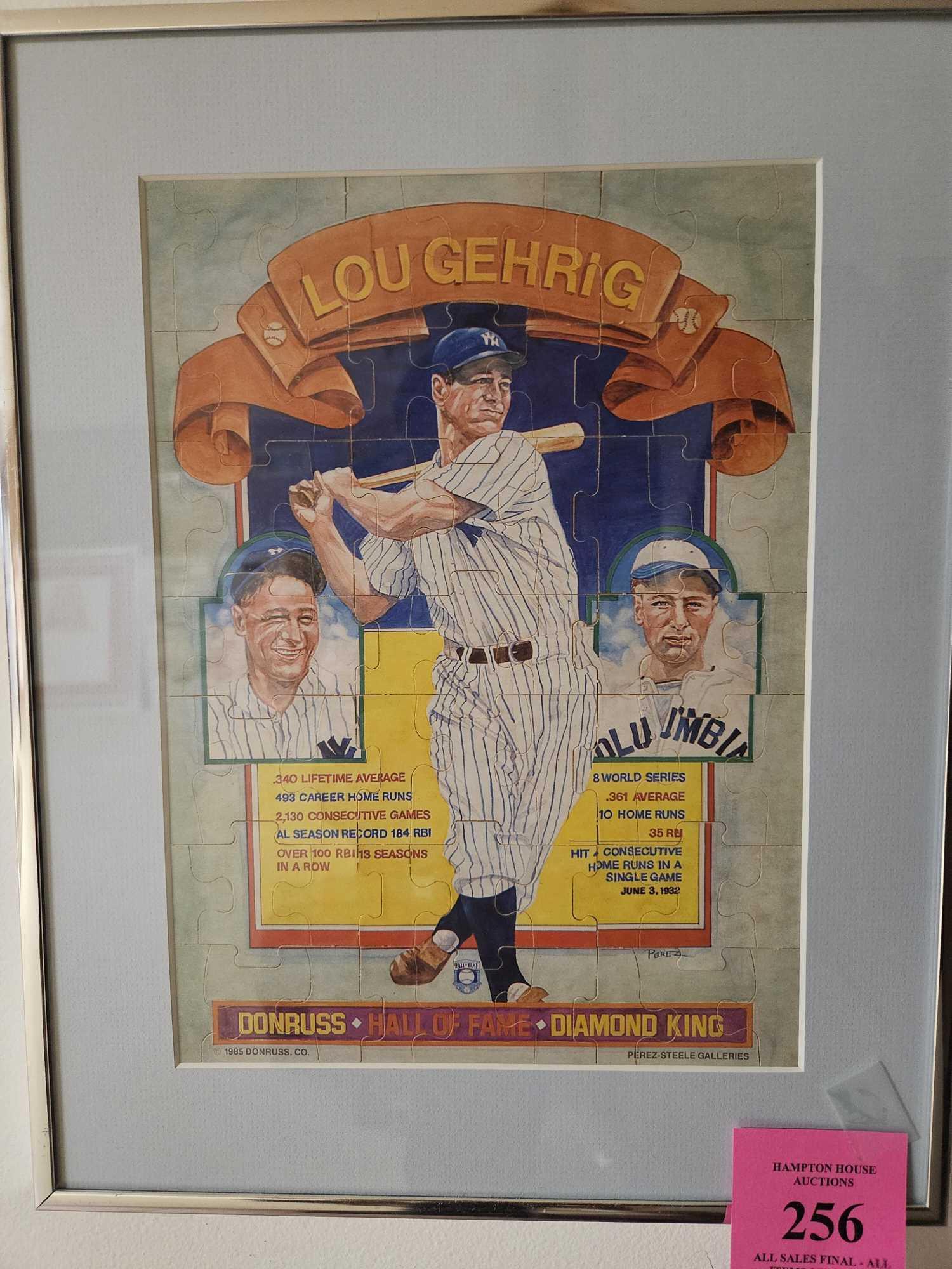 DONRUSS LOU GEHRIG PUZZLE FRAMED