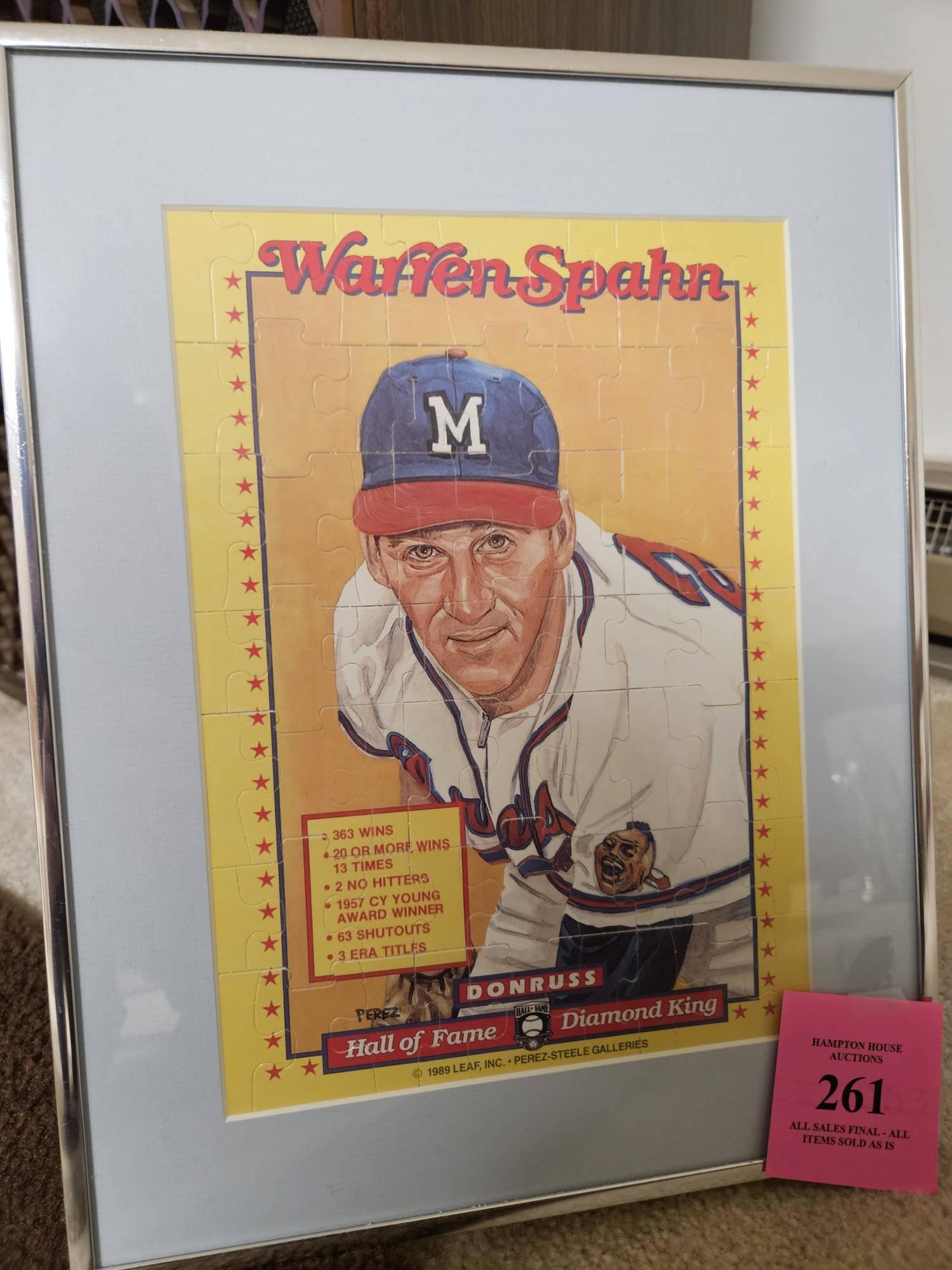 DONRUSS WARREN SPAHN FRAMED PUZZLE