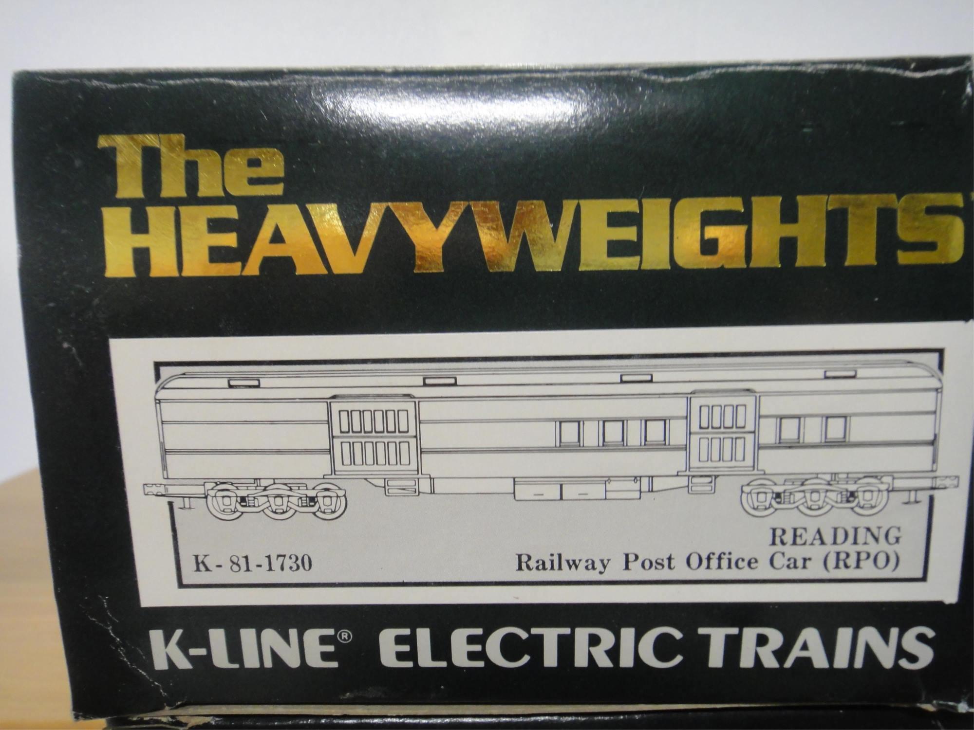 2--KLINE HEAVY WEIGHT SET READING PULLMAN AND MAIL