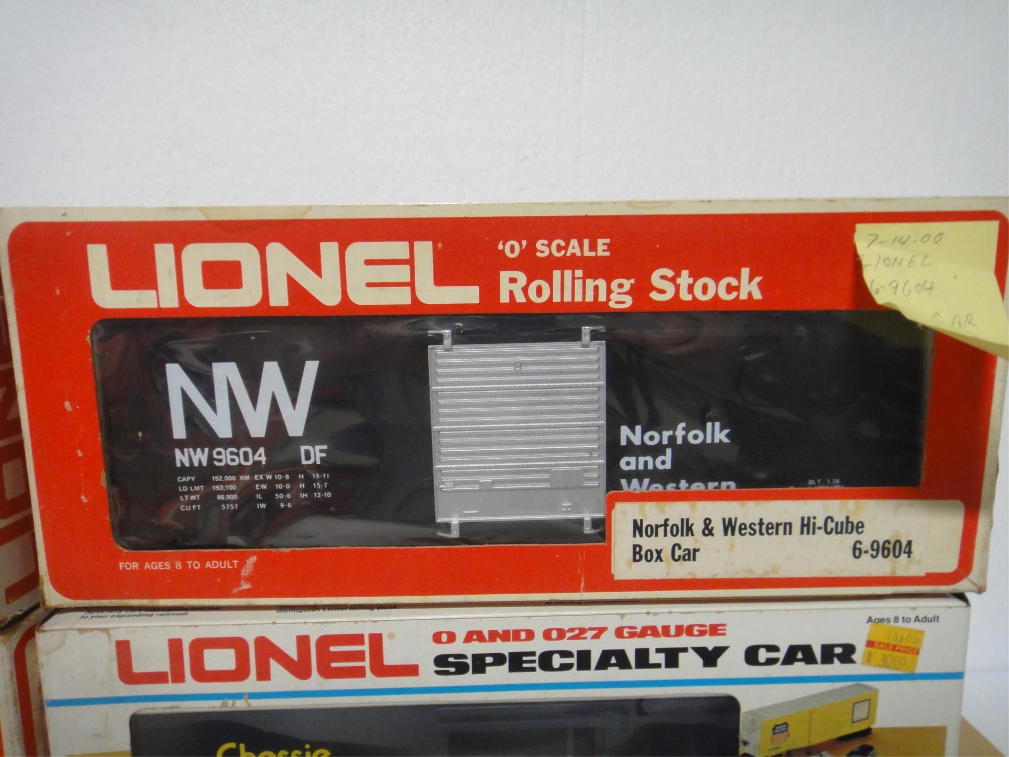 4 LIONEL  HIGH CUBE BOX CARS ROLLING STOCK