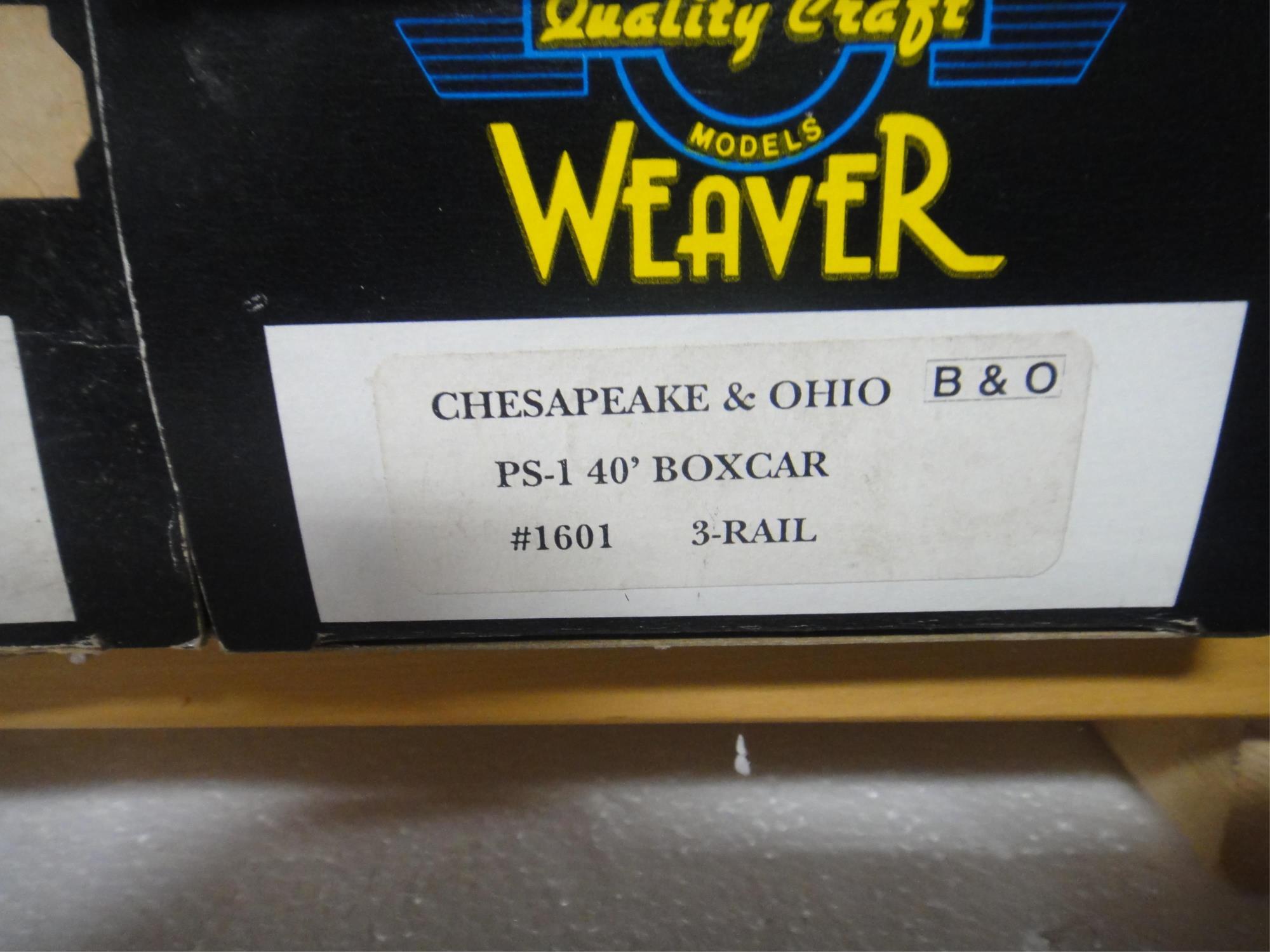 5 WEAVER ULTRA LINE   3 RAIL O GAUGE   BOX CARS