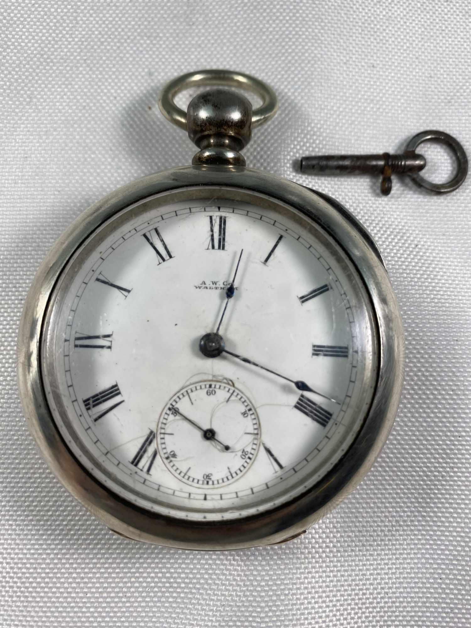 KEY WIND AMERICAN WALTHAM POCKET WATCH