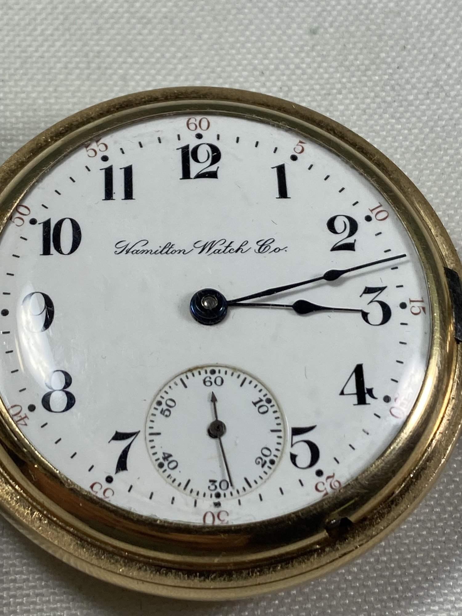 HAMILTON HUNTER CASE POCKET WATCH