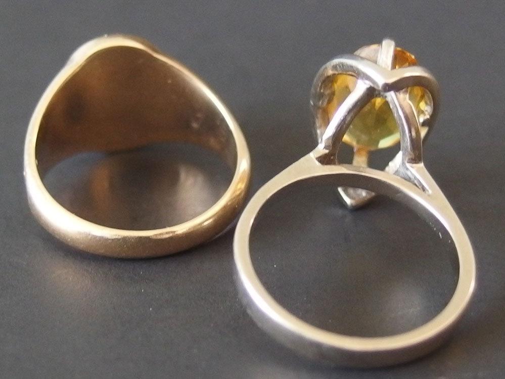 TWO 10KT GOLD RINGS