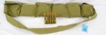 MILITARY AMMO BELT W/55 ROUNDS 30/06 CARTRIDGES