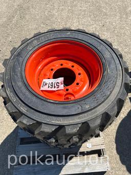 (4) NEW 10-16.5 NHS SKIDSTEER TIRES & RIMS