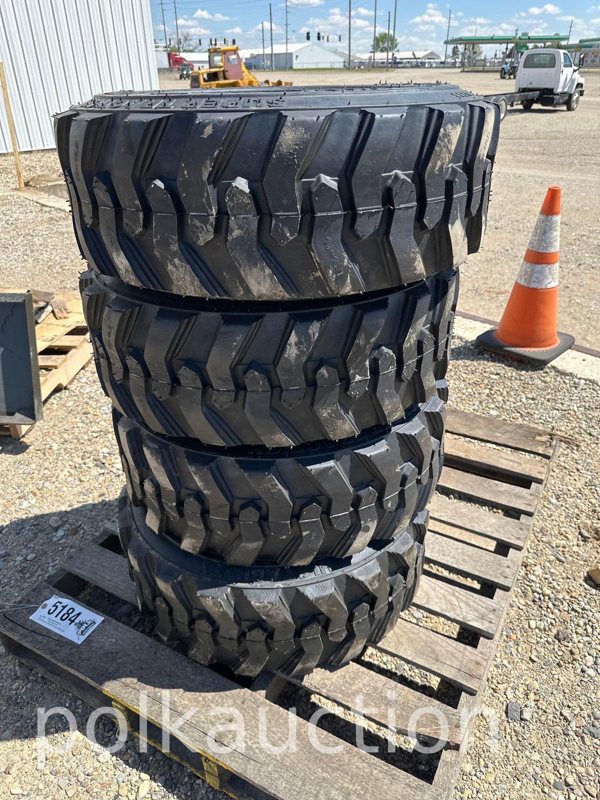 (4) NEW 10-16.5 NHS SKIDSTEER TIRES