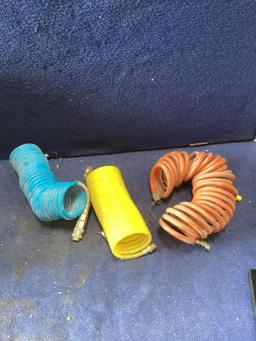 Box Lot of Coiled Air Hoses