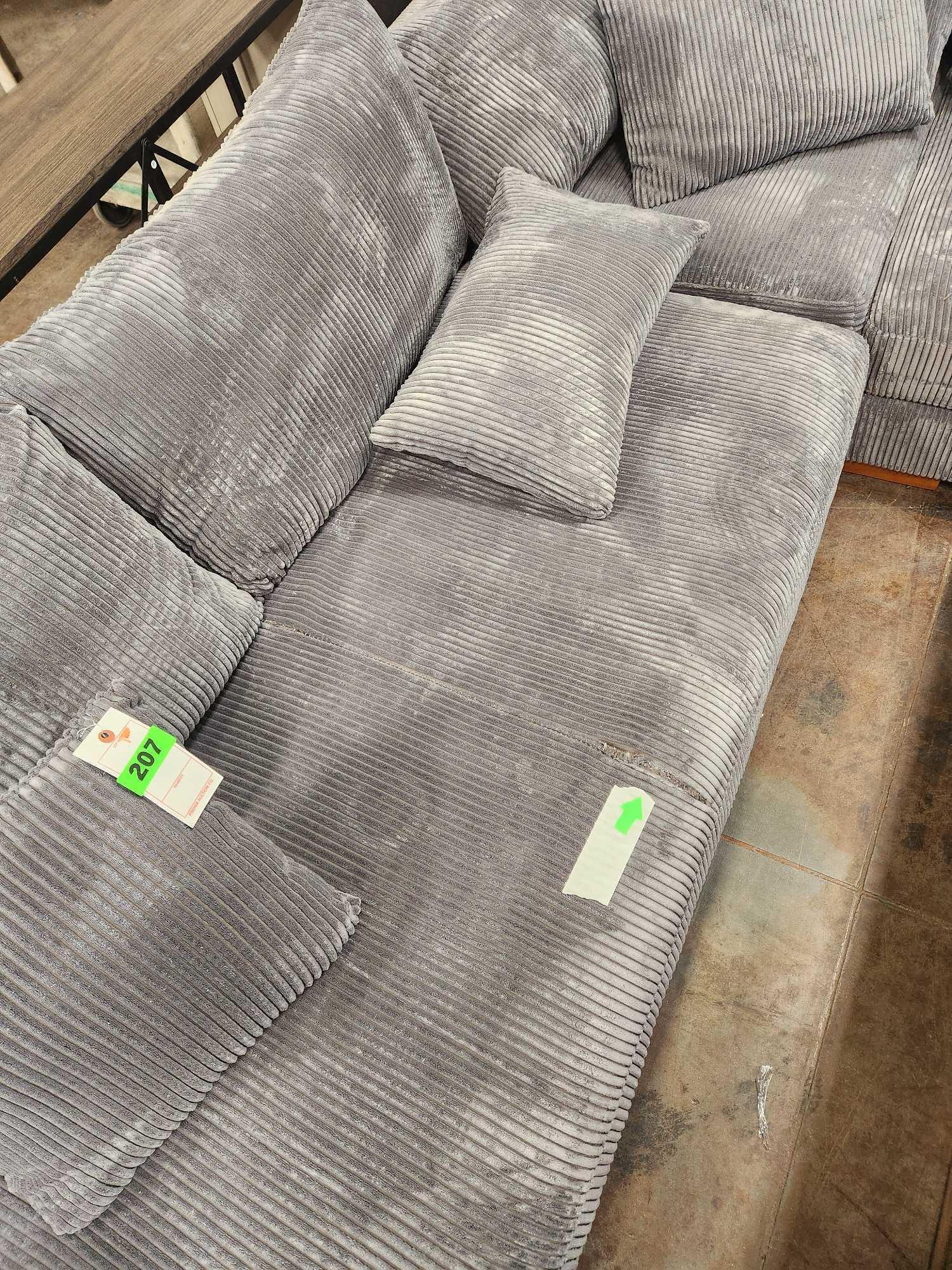 CHARCOAL Sectional Couch *DAMAGED*