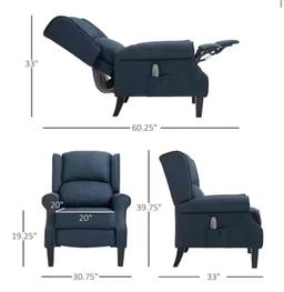 HOMCOM Wingback Heated Vibrating Massage Chair, Accent Sofa Vintage Upholstered Massage Recliner