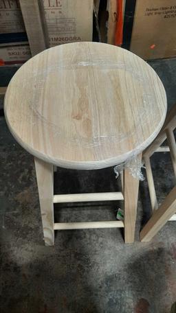 (3) International Concepts 24 in. Unfinished Wood Counter Stool