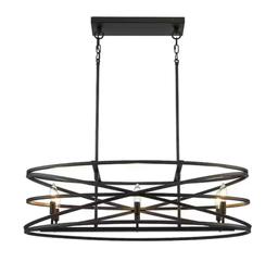 Home Decorators Collection Sarolta Sands 6-Light Black Kitchen Island Pendant Light Fixture