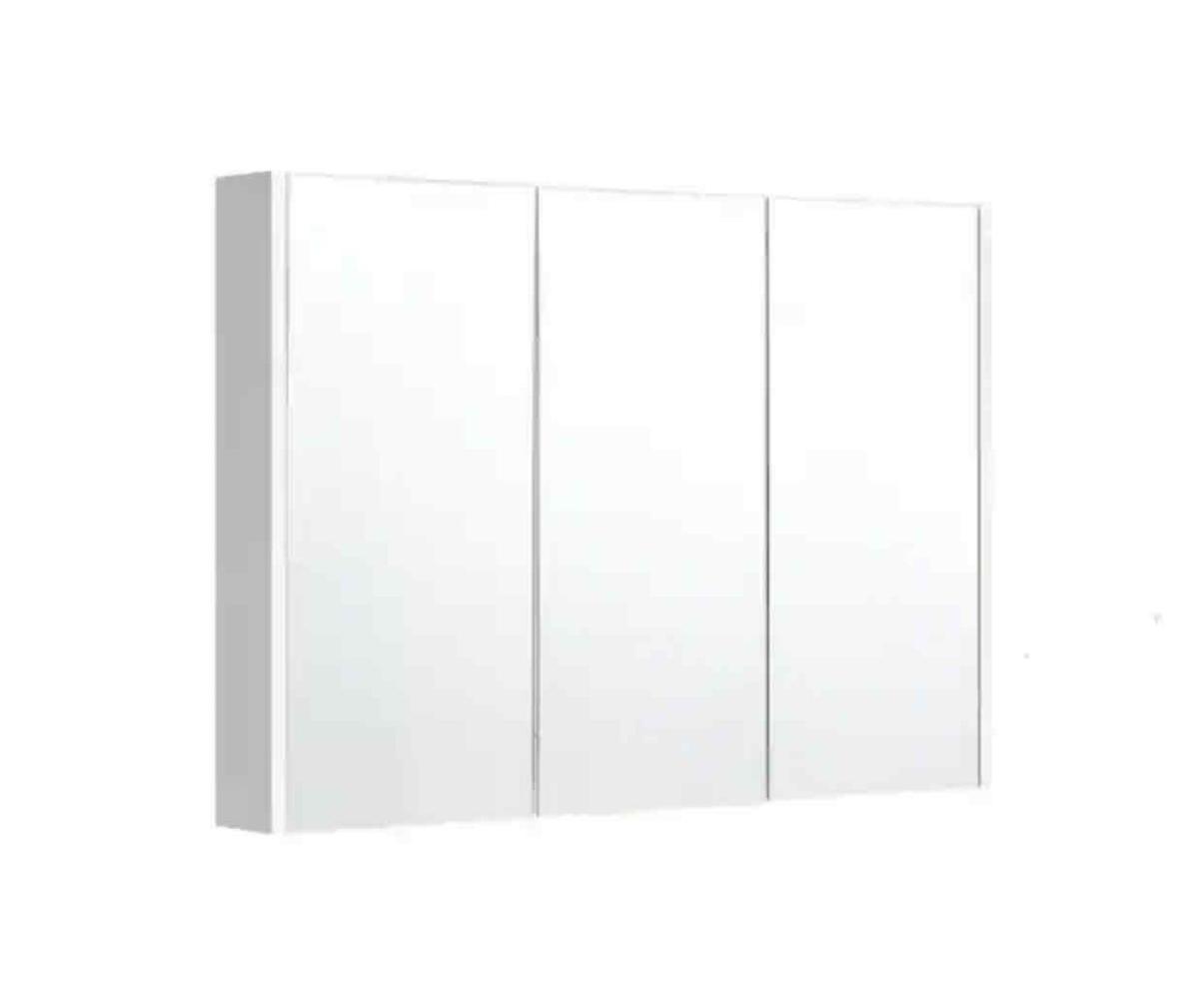 Surface Mount Medicine Cabinet in Tri-View Mirror in White