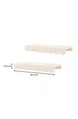 StyleWell Kids Scalloped White Wood Floating Wall Shelves (Set of 2)