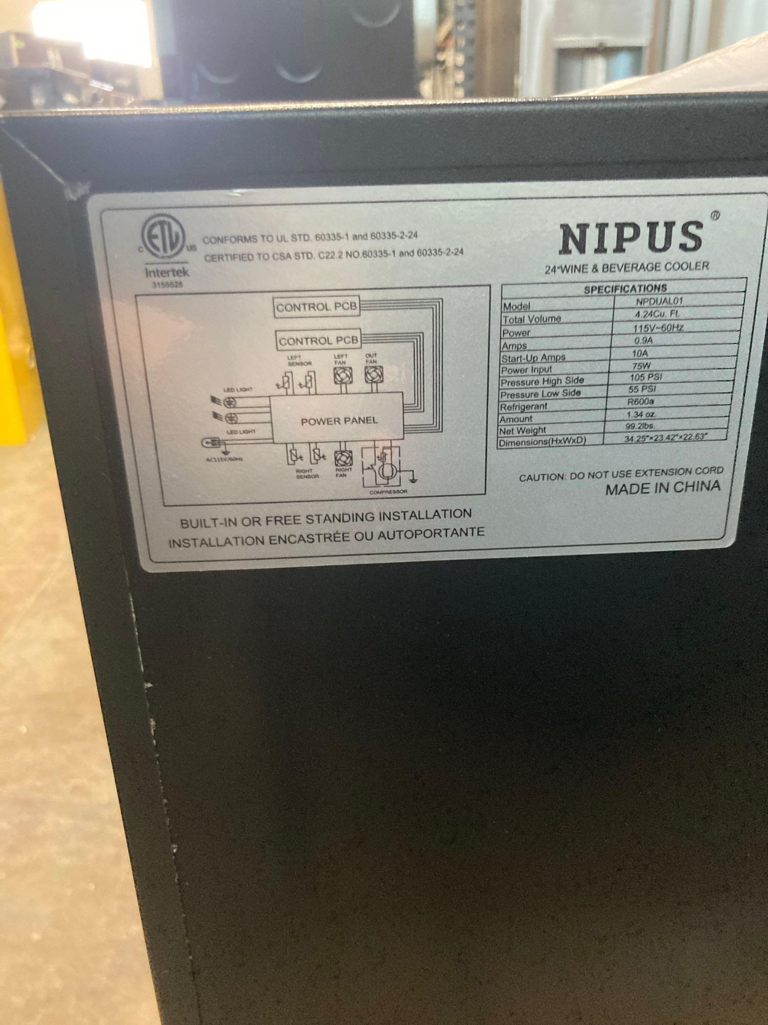 Nipus 24 in. Dual Beverage and Wine Cooler*COLD*UNUSED*