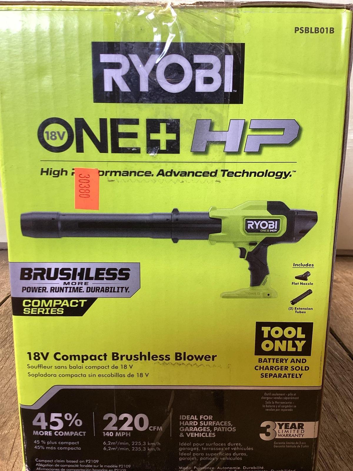 Ryobi 18V Compact Brushless Blower*TOOL ONLY*